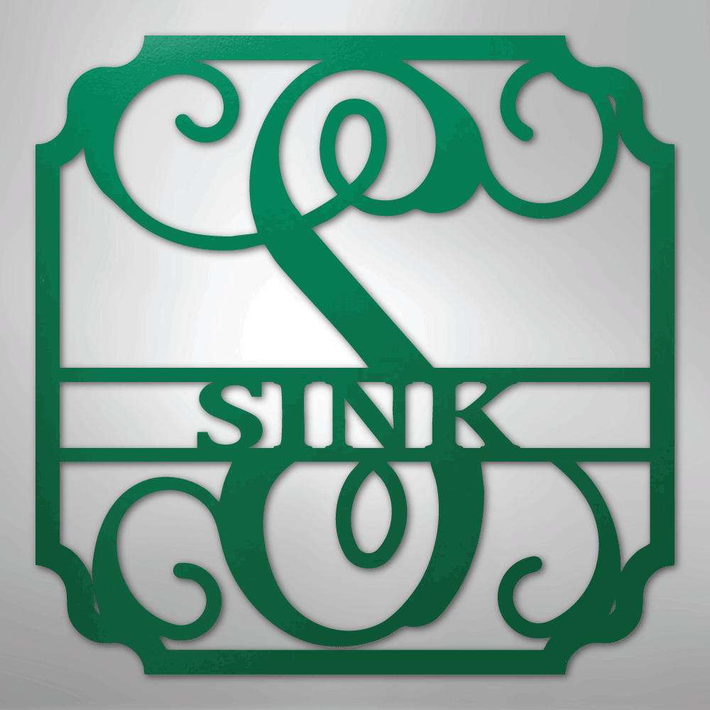 Custom Metal Wall Art - Personalized Established Family Sign Green