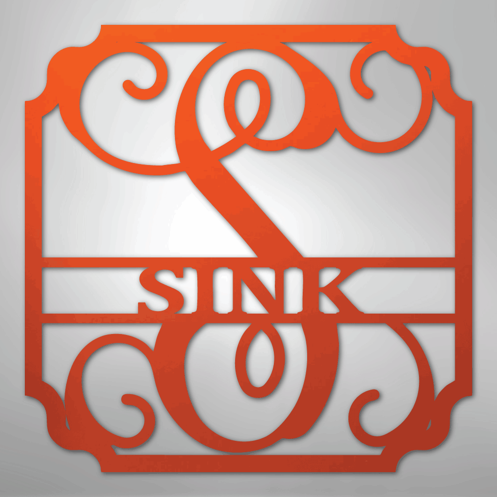 Custom Metal Wall Art - Personalized Established Family Sign Orange
