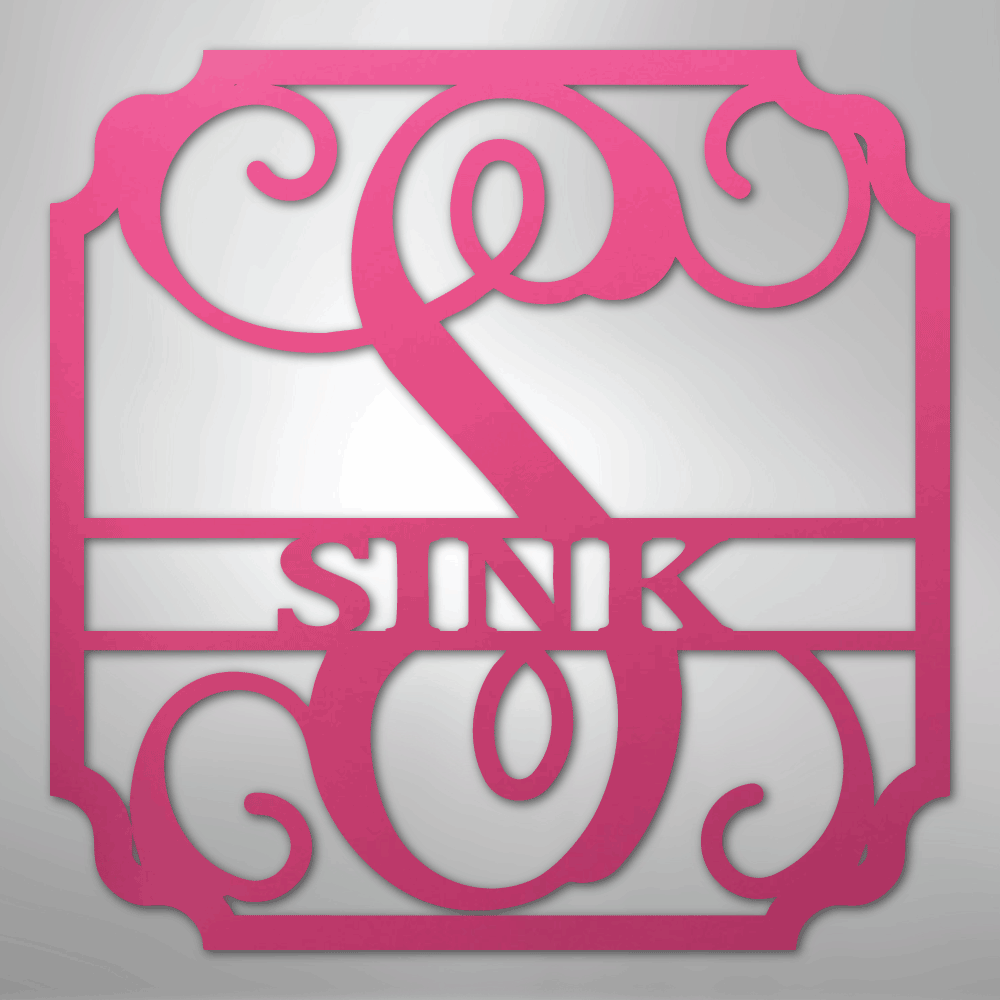 Custom Metal Wall Art - Personalized Established Family Sign Pink