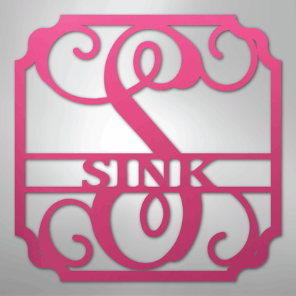 Custom Metal Wall Art - Personalized Established Family Sign Pink