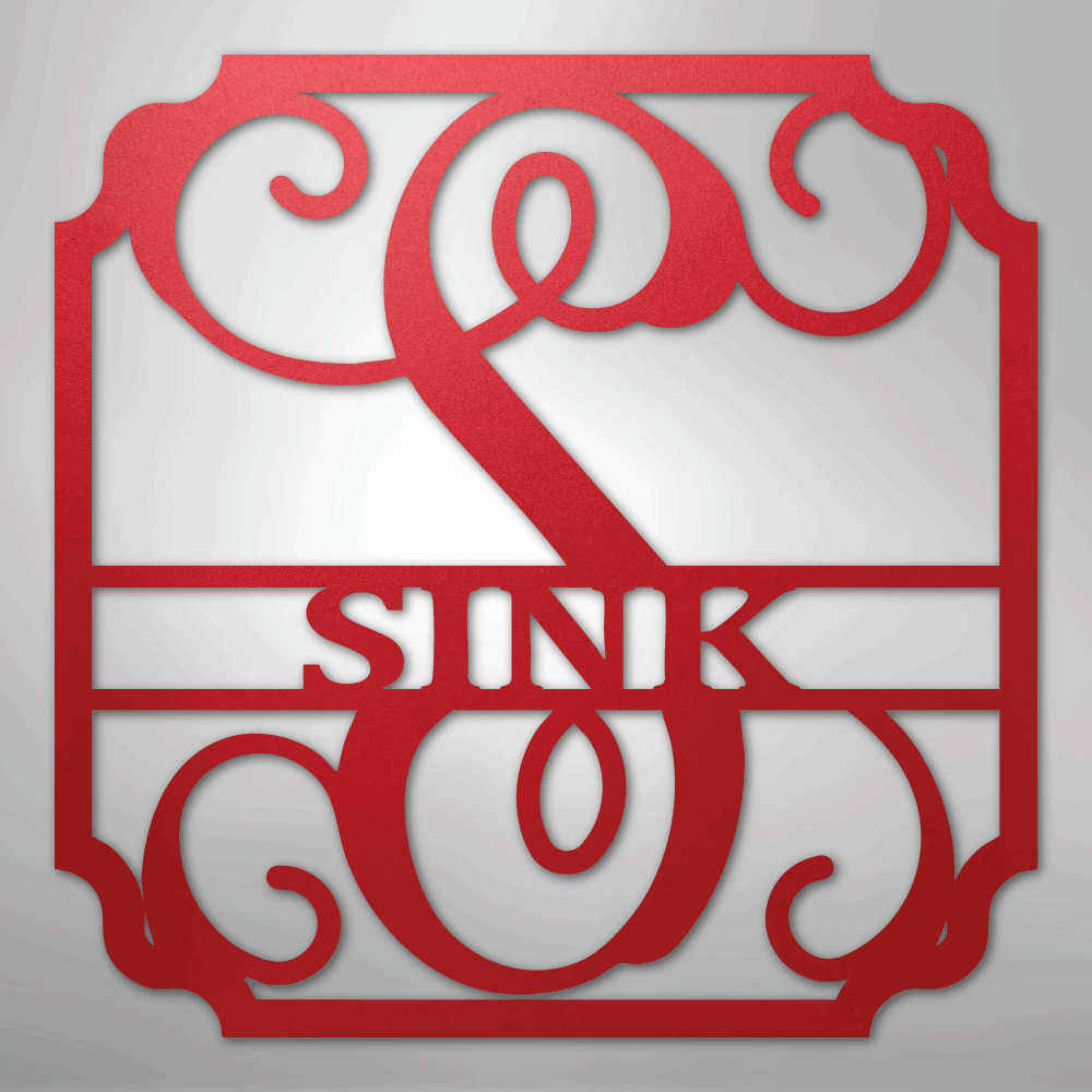 Custom Metal Wall Art - Personalized Established Family Sign Red