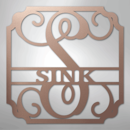 Custom Metal Wall Art - Personalized Established Family Sign Rose