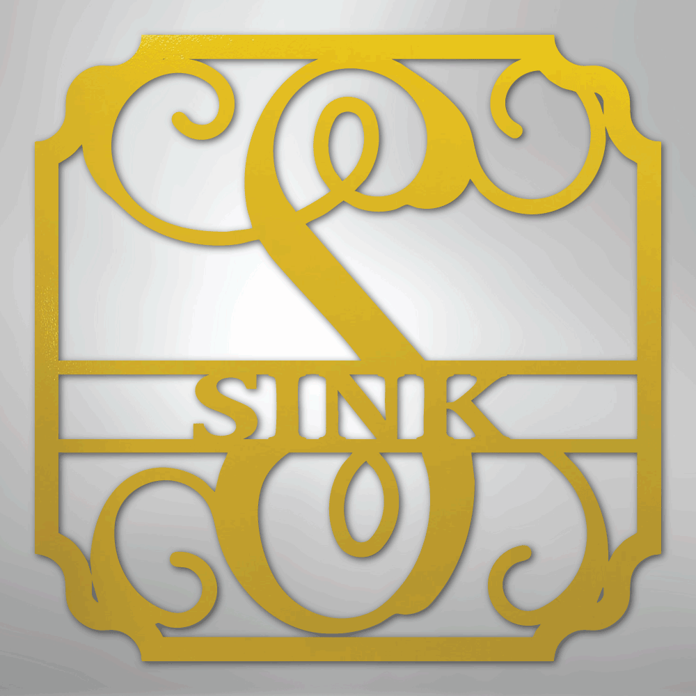 Custom Metal Wall Art - Personalized Established Family Sign Yellow