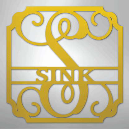 Custom Metal Wall Art - Personalized Established Family Sign Yellow