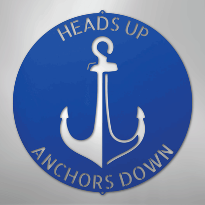 Custom Metal Wall Art - Personalized Anchor Plaque Blue