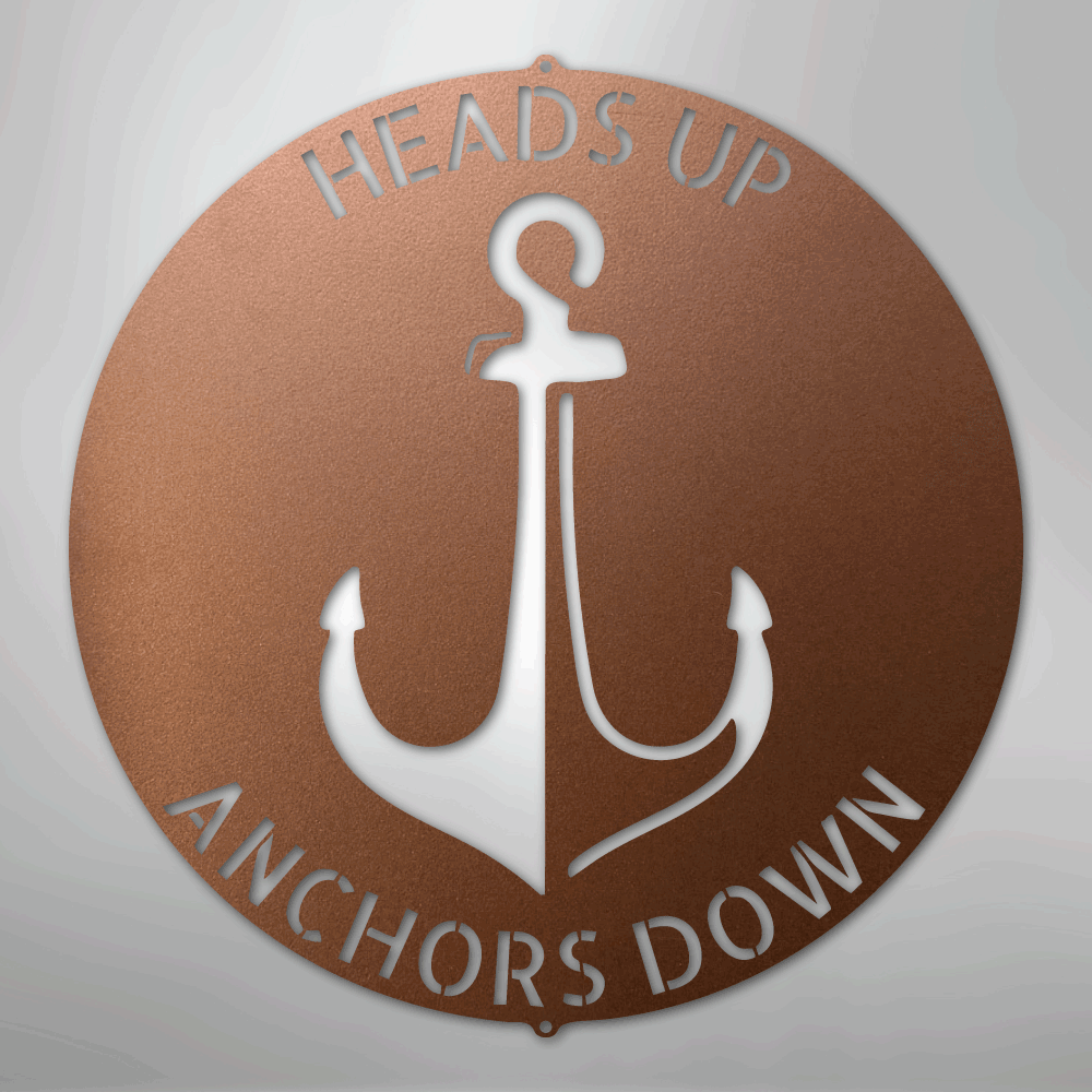 Custom Metal Wall Art - Personalized Anchor Plaque Copper