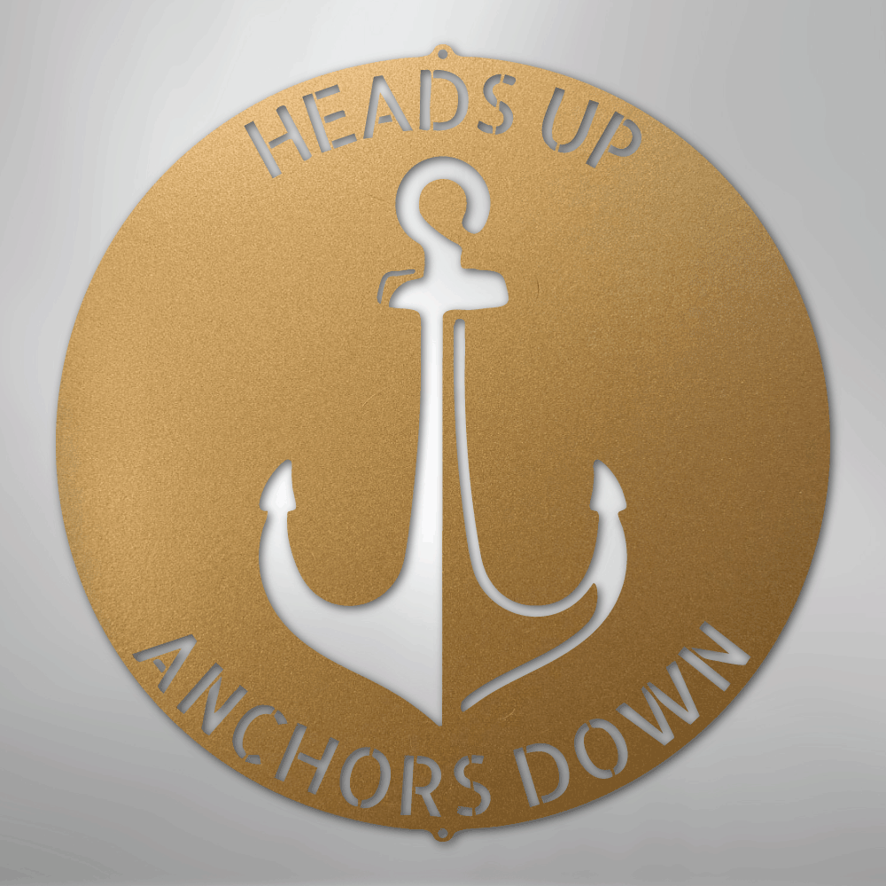 Custom Metal Wall Art - Personalized Anchor Plaque Gold