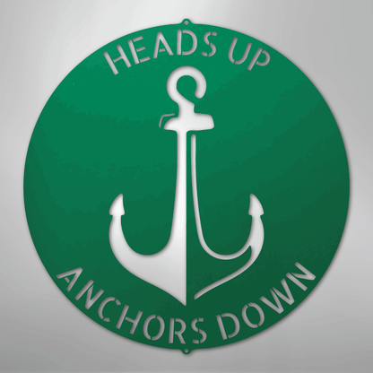 Custom Metal Wall Art - Personalized Anchor Plaque Green