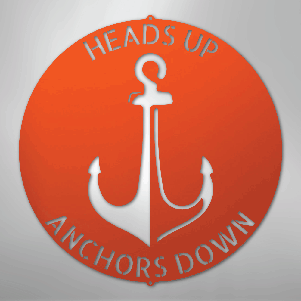 Custom Metal Wall Art - Personalized Anchor Plaque Orange