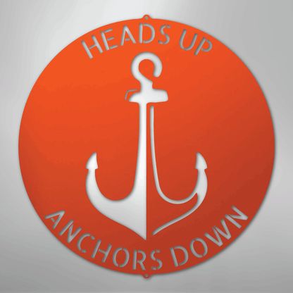 Custom Metal Wall Art - Personalized Anchor Plaque Orange