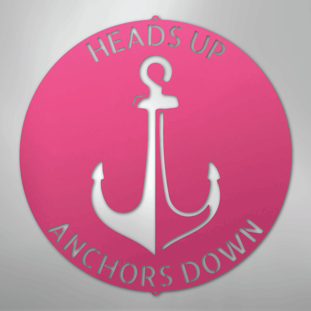 Custom Metal Wall Art - Personalized Anchor Plaque Pink