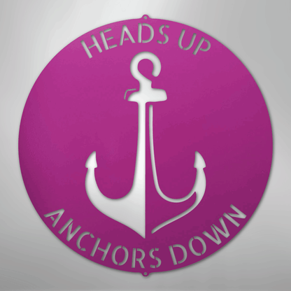 Custom Metal Wall Art - Personalized Anchor Plaque Purple