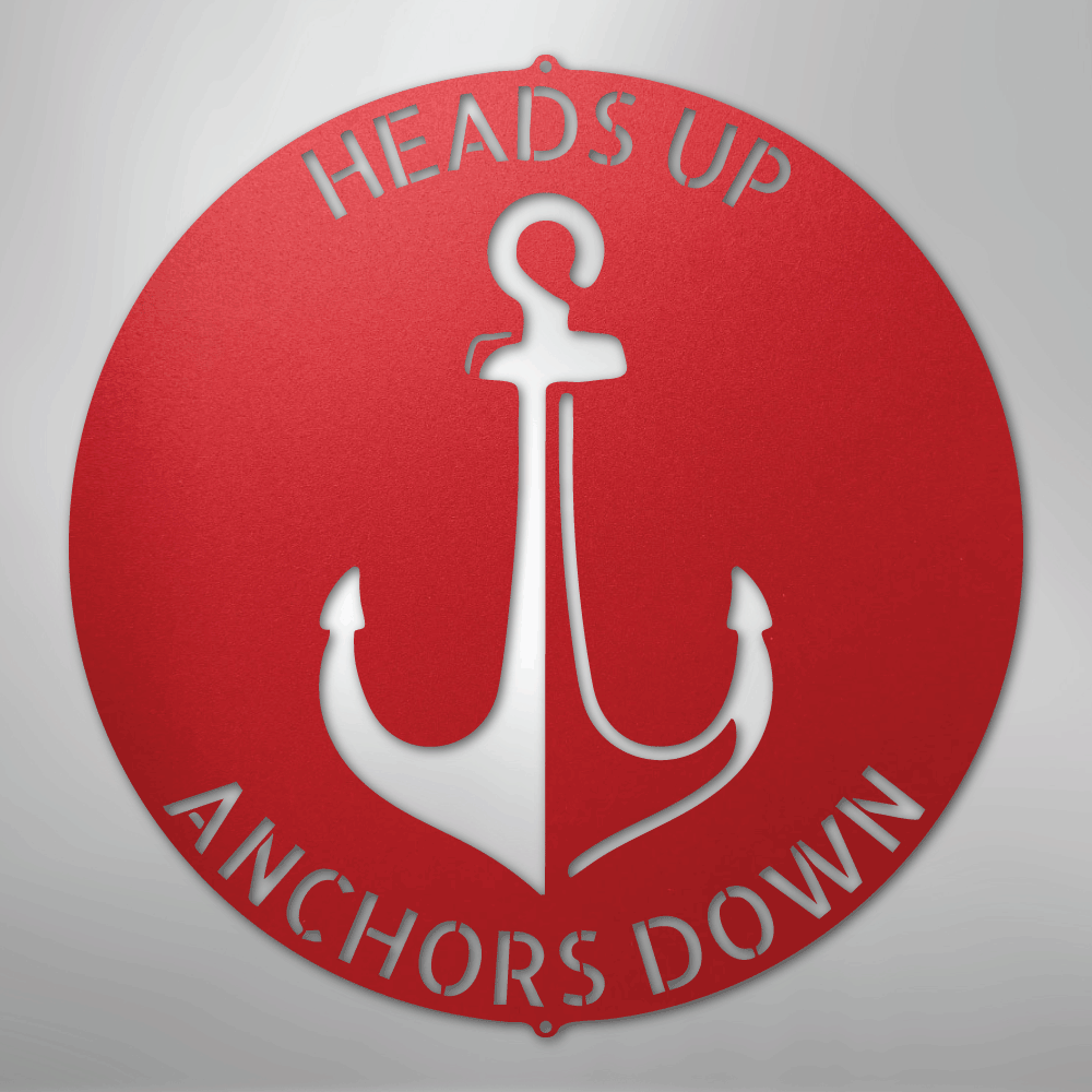 Custom Metal Wall Art - Personalized Anchor Plaque Red