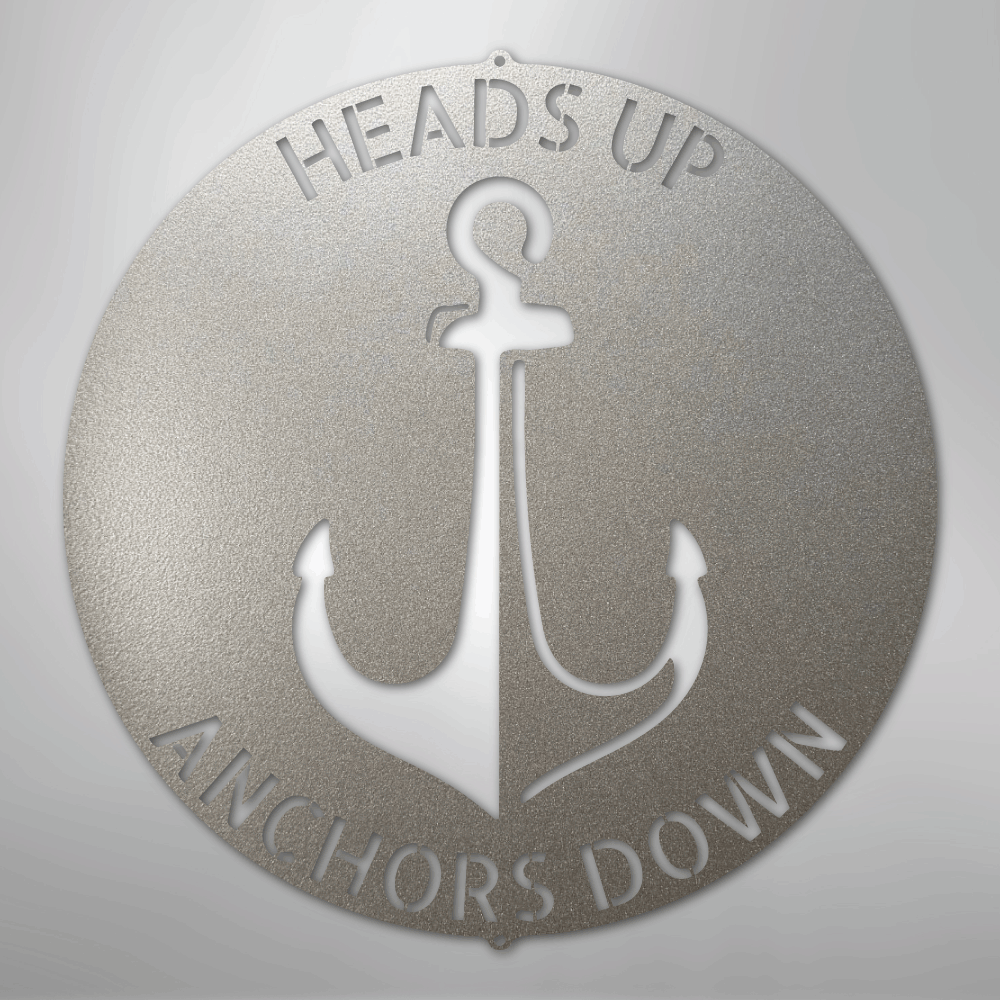 Custom Metal Wall Art - Personalized Anchor Plaque Silver