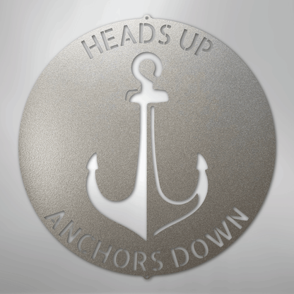 Custom Metal Wall Art - Personalized Anchor Plaque Silver