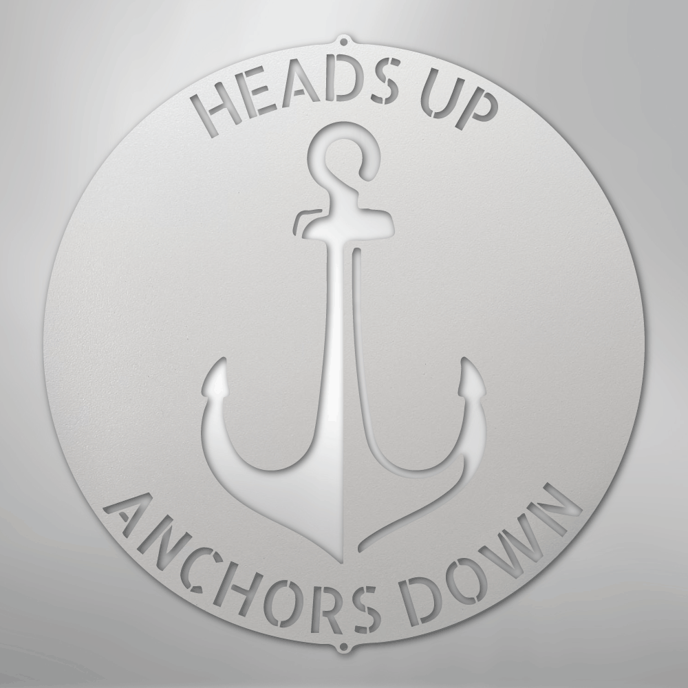 Custom Metal Wall Art - Personalized Anchor Plaque White