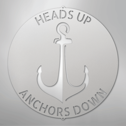 Custom Metal Wall Art - Personalized Anchor Plaque White