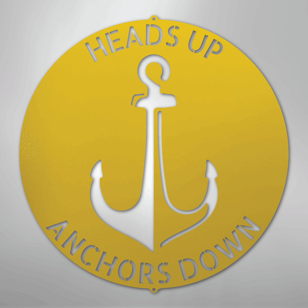 Custom Metal Wall Art - Personalized Anchor Plaque Yellow