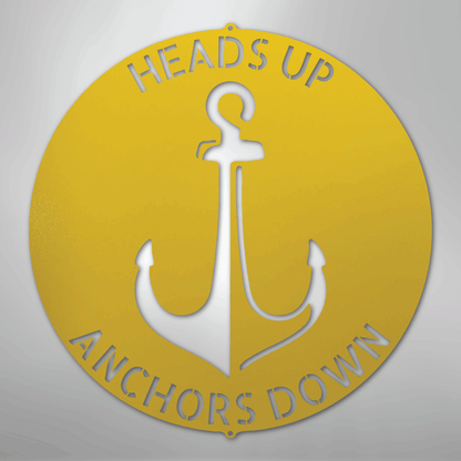 Custom Metal Wall Art - Personalized Anchor Plaque Yellow