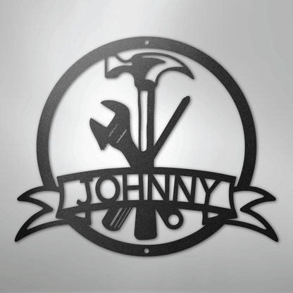 Custom Metal Wall Art - Personalized Tool Sign Black