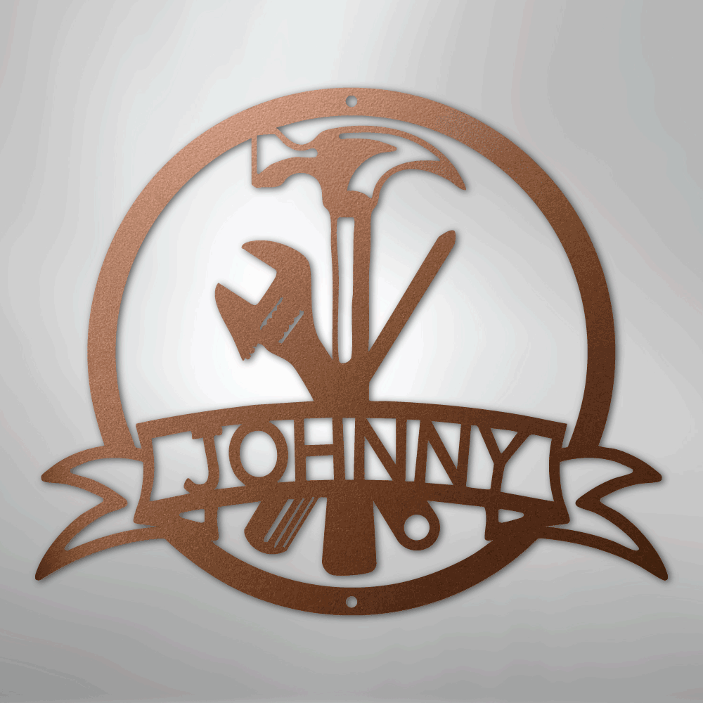 Custom Metal Wall Art - Personalized Tool Sign Copper