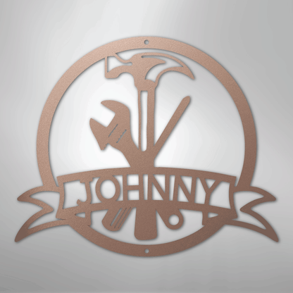 Custom Metal Wall Art - Personalized Tool Sign Rose