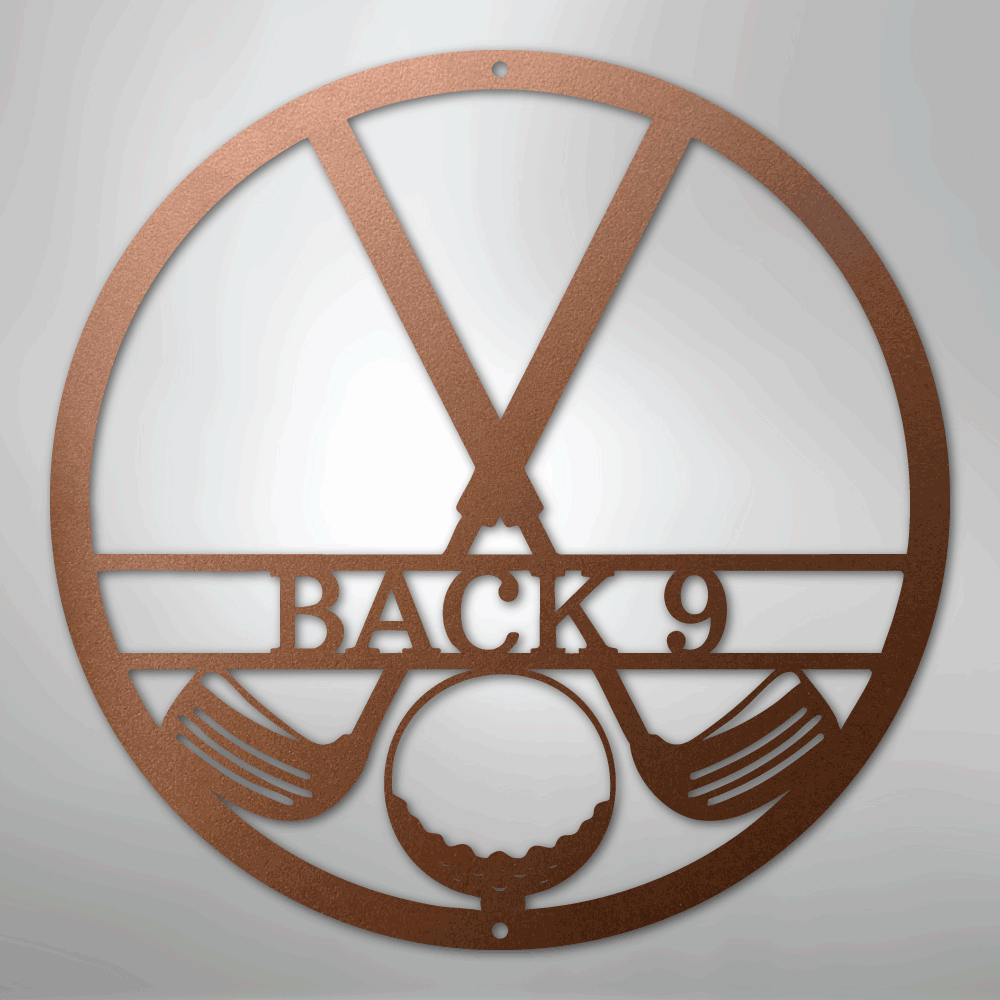 Custom Metal Wall Art - Personalized Golf Club Monogram Sign Copper