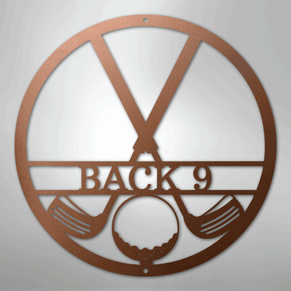 Custom Metal Wall Art - Personalized Golf Club Monogram Sign Copper