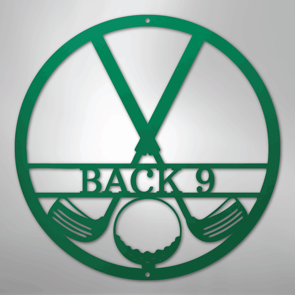 Custom Metal Wall Art - Personalized Golf Club Monogram Sign Green