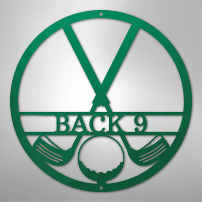 Custom Metal Wall Art - Personalized Golf Club Monogram Sign Green