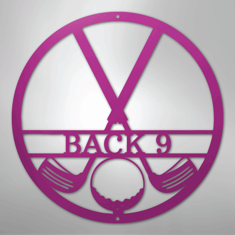 Custom Metal Wall Art - Personalized Golf Club Monogram Sign Purple