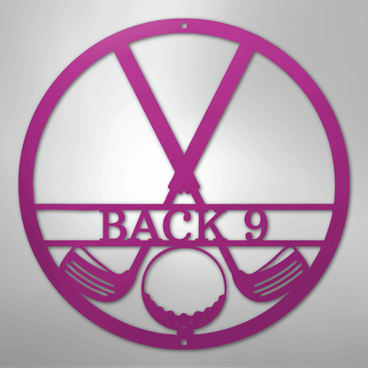 Custom Metal Wall Art - Personalized Golf Club Monogram Sign Purple