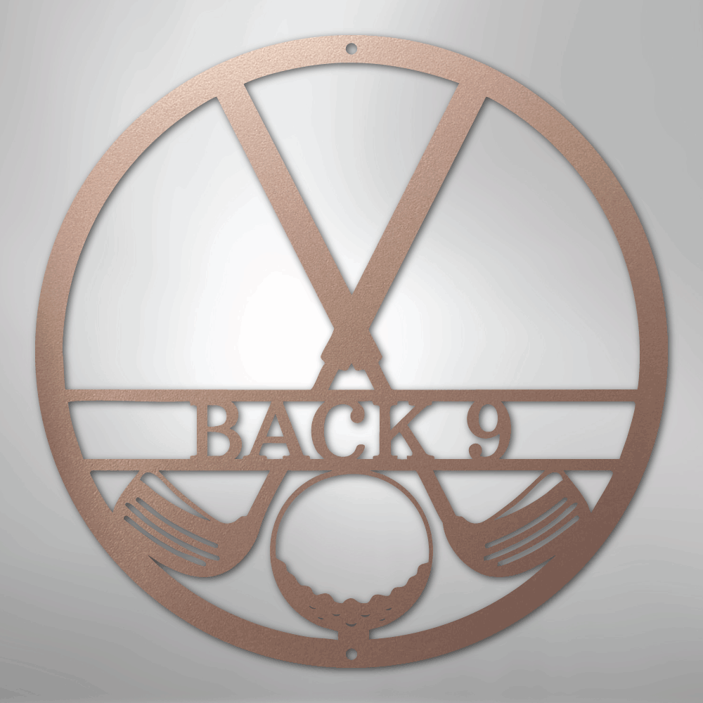 Custom Metal Wall Art - Personalized Golf Club Monogram Sign Rose
