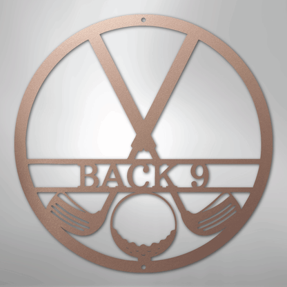 Custom Metal Wall Art - Personalized Golf Club Monogram Sign Rose