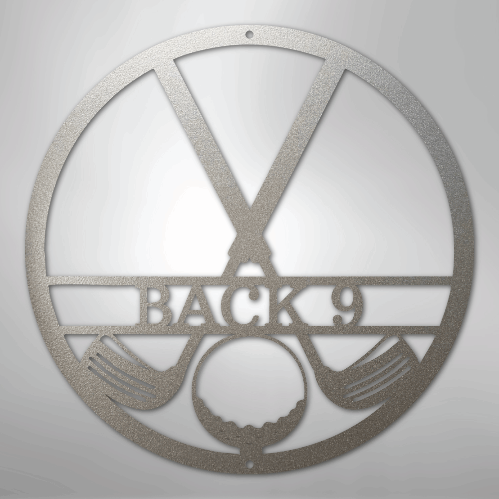 Custom Metal Wall Art - Personalized Golf Club Monogram Sign Silver