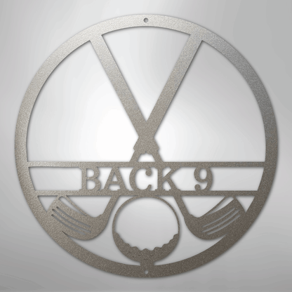 Custom Metal Wall Art - Personalized Golf Club Monogram Sign Silver