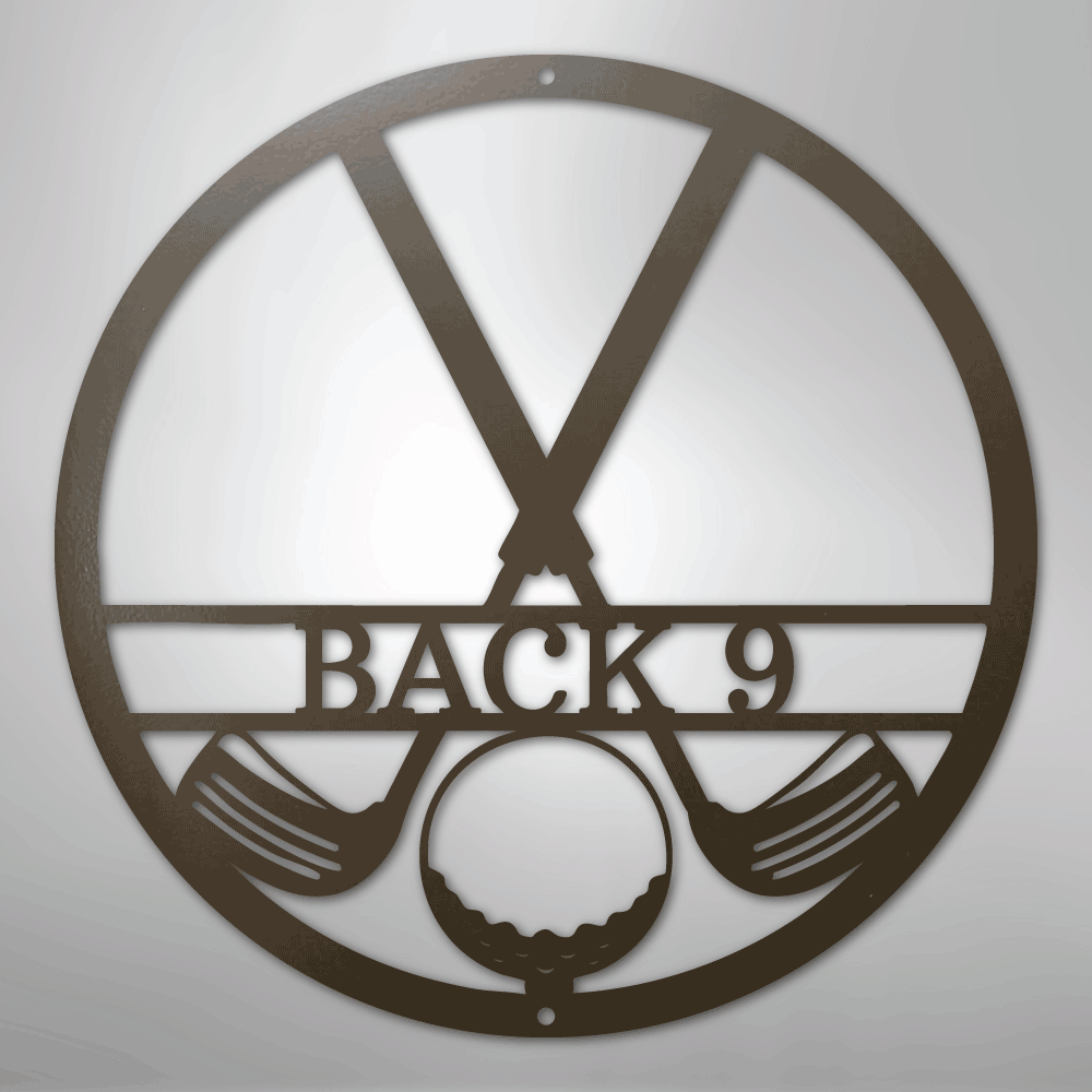 Custom Metal Wall Art - Personalized Golf Club Monogram Sign Stone