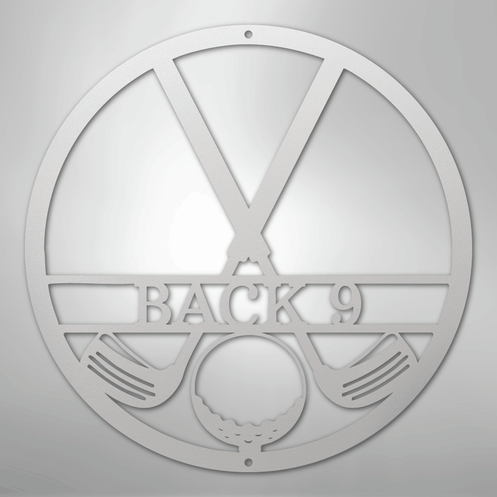 Custom Metal Wall Art - Personalized Golf Club Monogram Sign White
