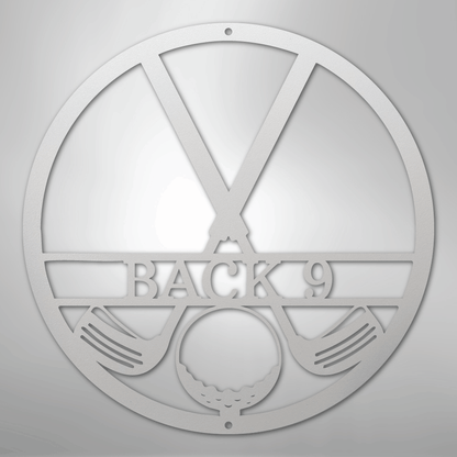 Custom Metal Wall Art - Personalized Golf Club Monogram Sign White