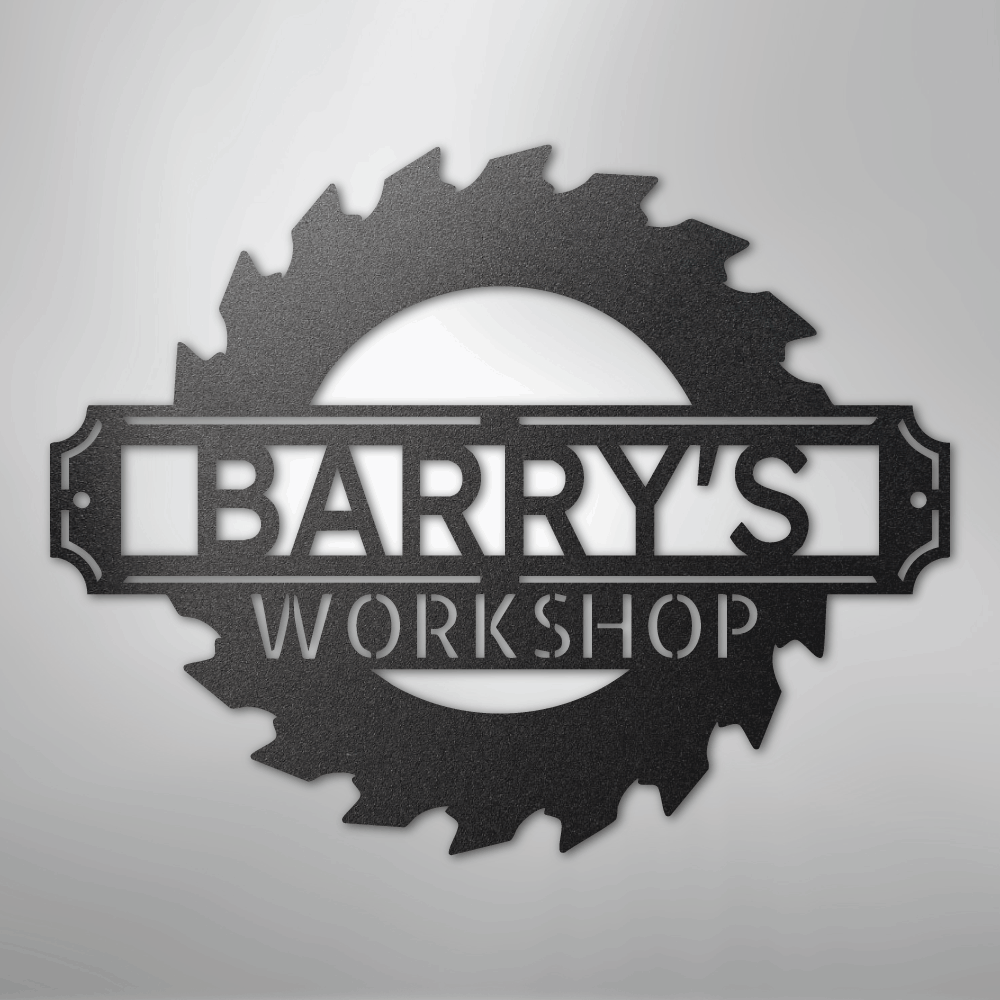 Custom Metal Wall Art - Personalized Workshop Name Sign