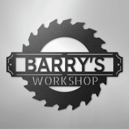 Custom Metal Wall Art - Personalized Workshop Name Sign