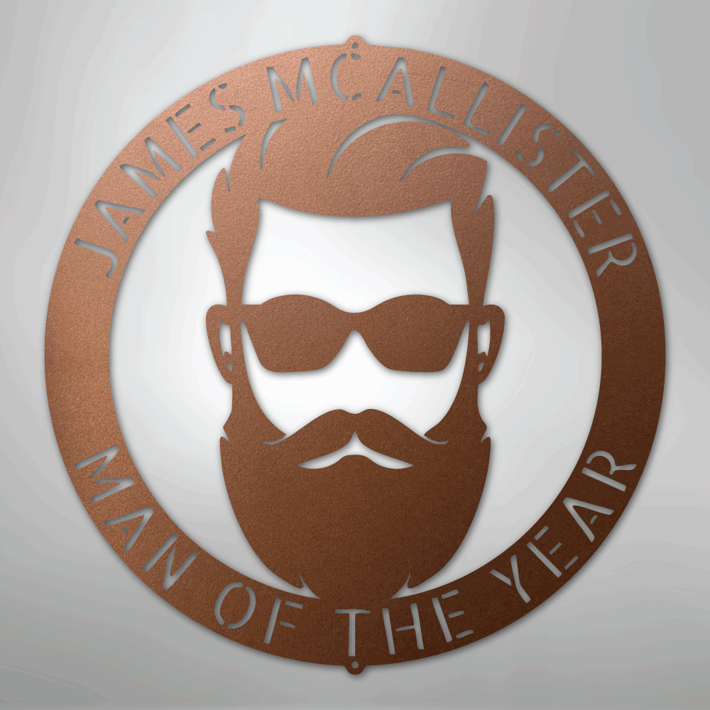 Custom Metal Wall Art - Personalized Man Cave Sign Copper