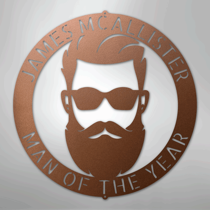 Custom Metal Wall Art - Personalized Man Cave Sign Copper