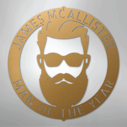 Custom Metal Wall Art - Personalized Man Cave Sign Gold