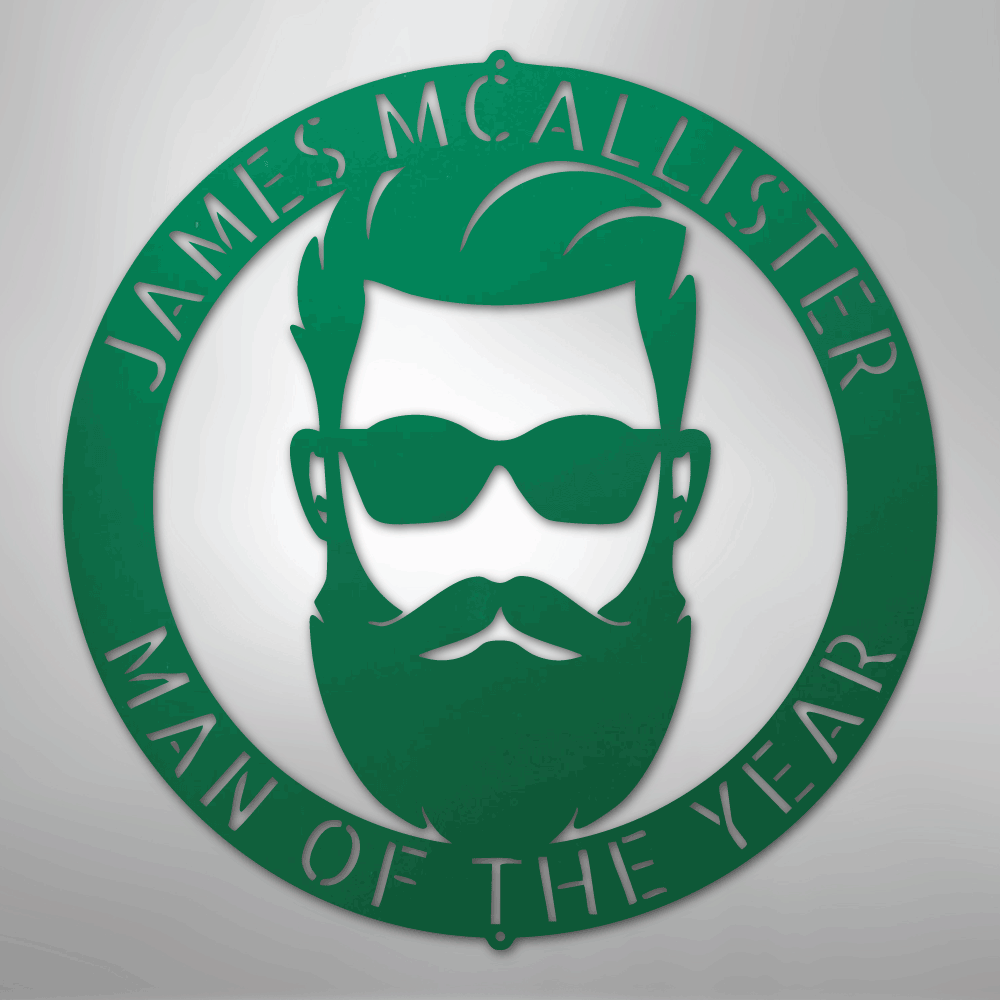 Custom Metal Wall Art - Personalized Man Cave Sign Green