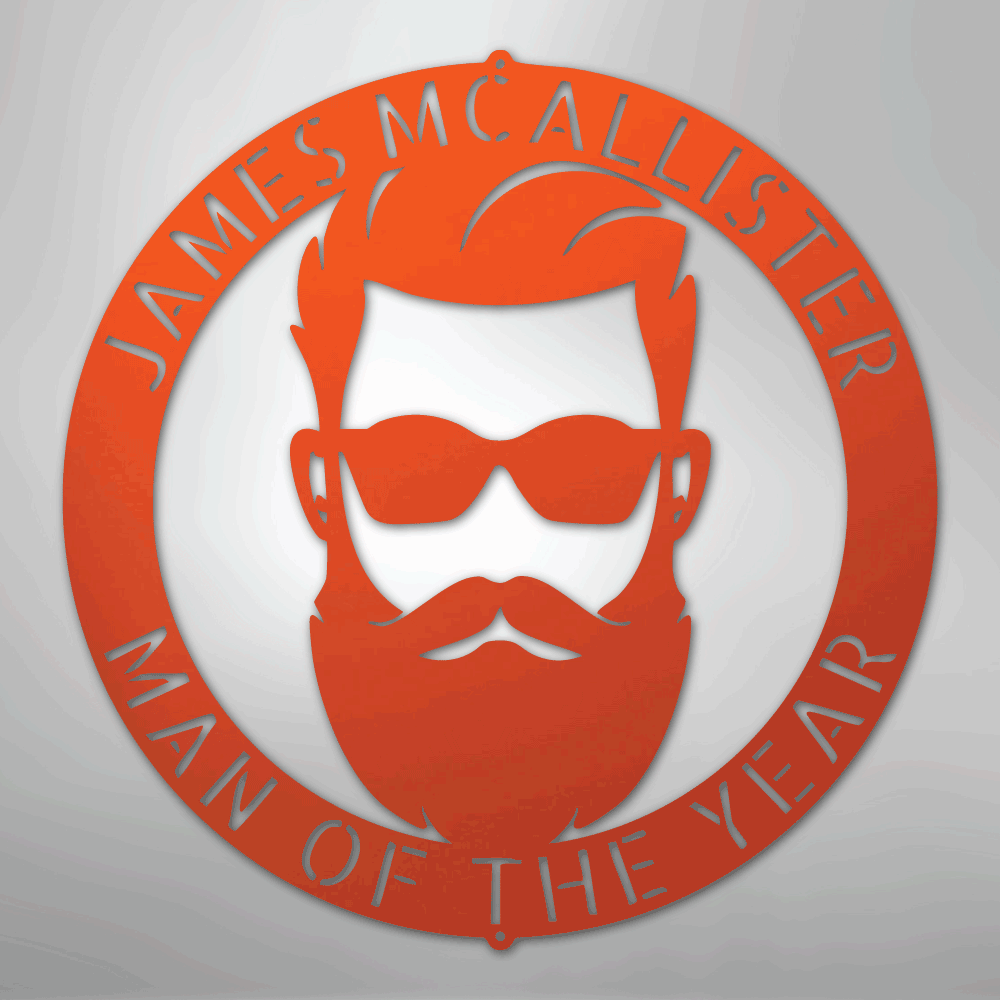 Custom Metal Wall Art - Personalized Man Cave Sign Orange