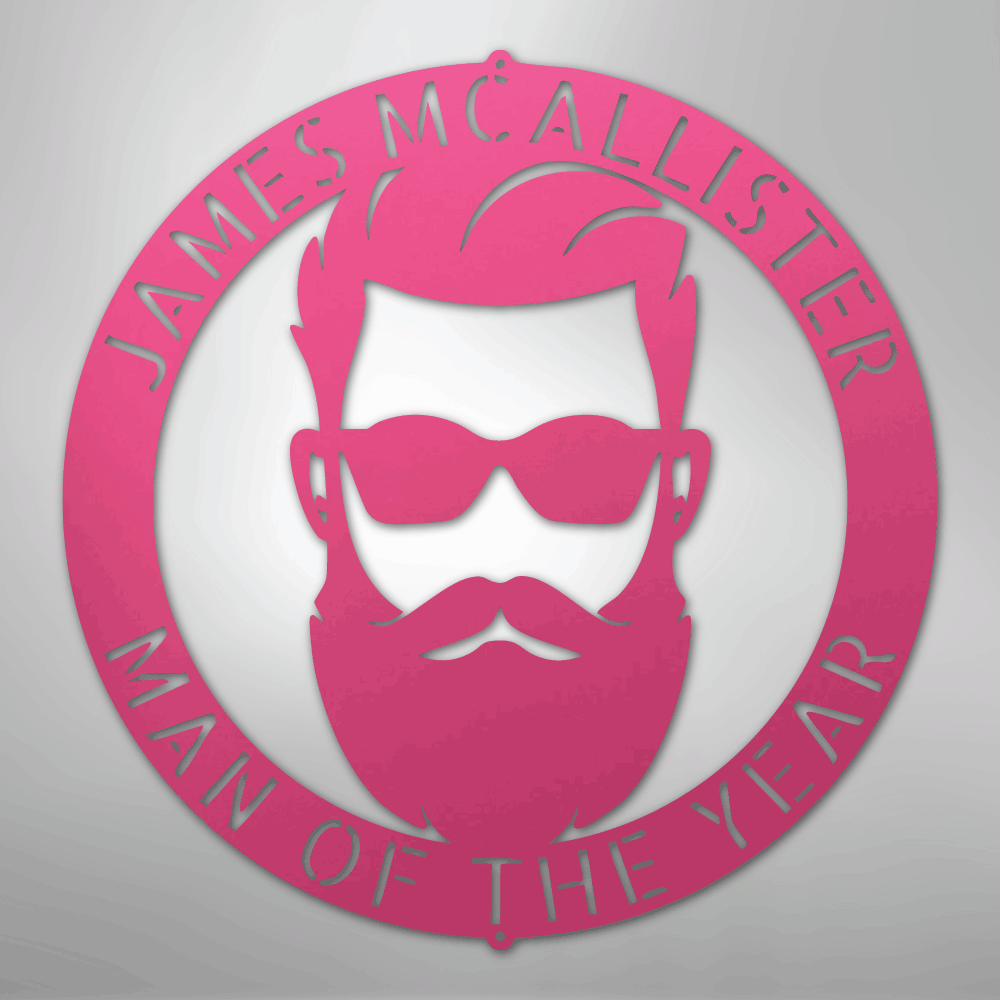 Custom Metal Wall Art - Personalized Man Cave Sign Pink