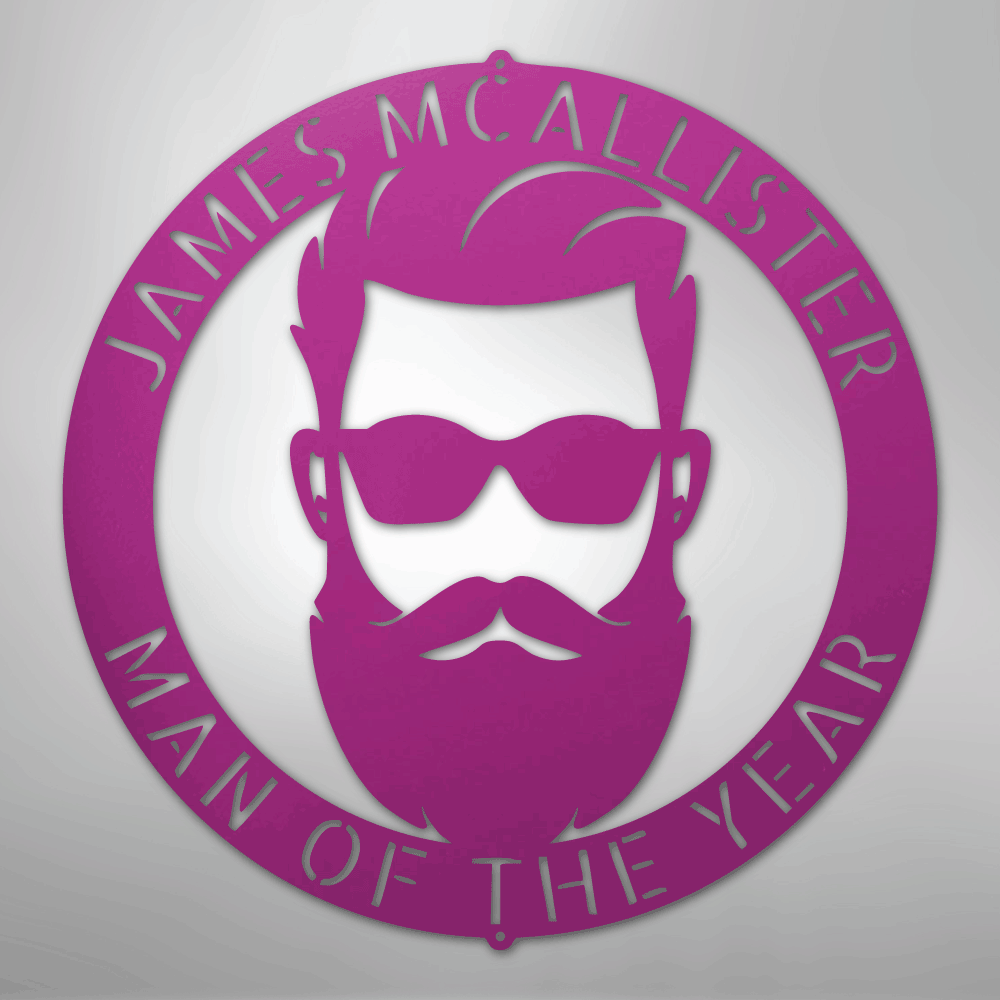 Custom Metal Wall Art - Personalized Man Cave Sign Purple