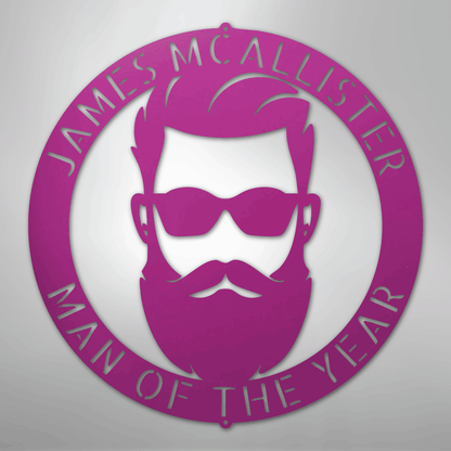 Custom Metal Wall Art - Personalized Man Cave Sign Purple