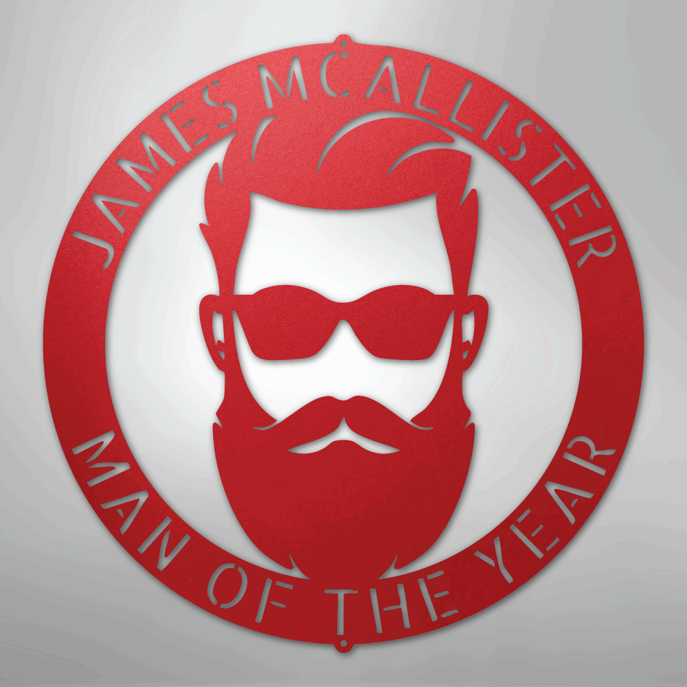 Custom Metal Wall Art - Personalized Man Cave Sign Red